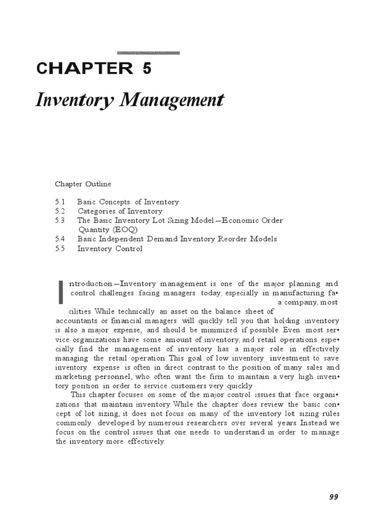 Chapter 5 | PDF | Inventory | Demand