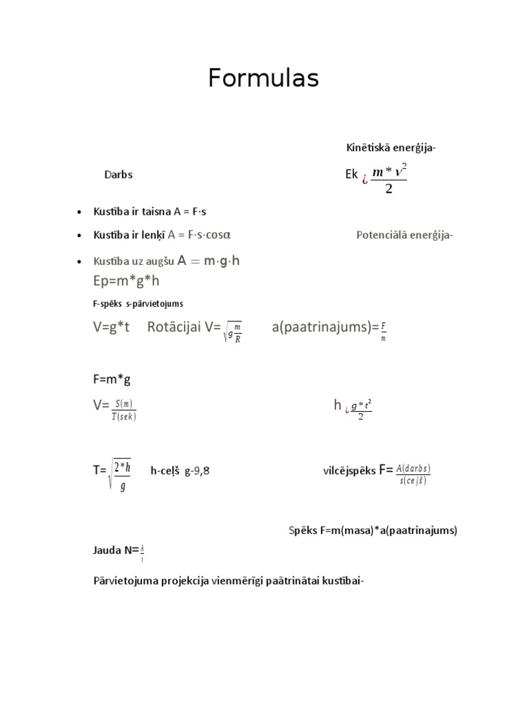 Formulas | PDF