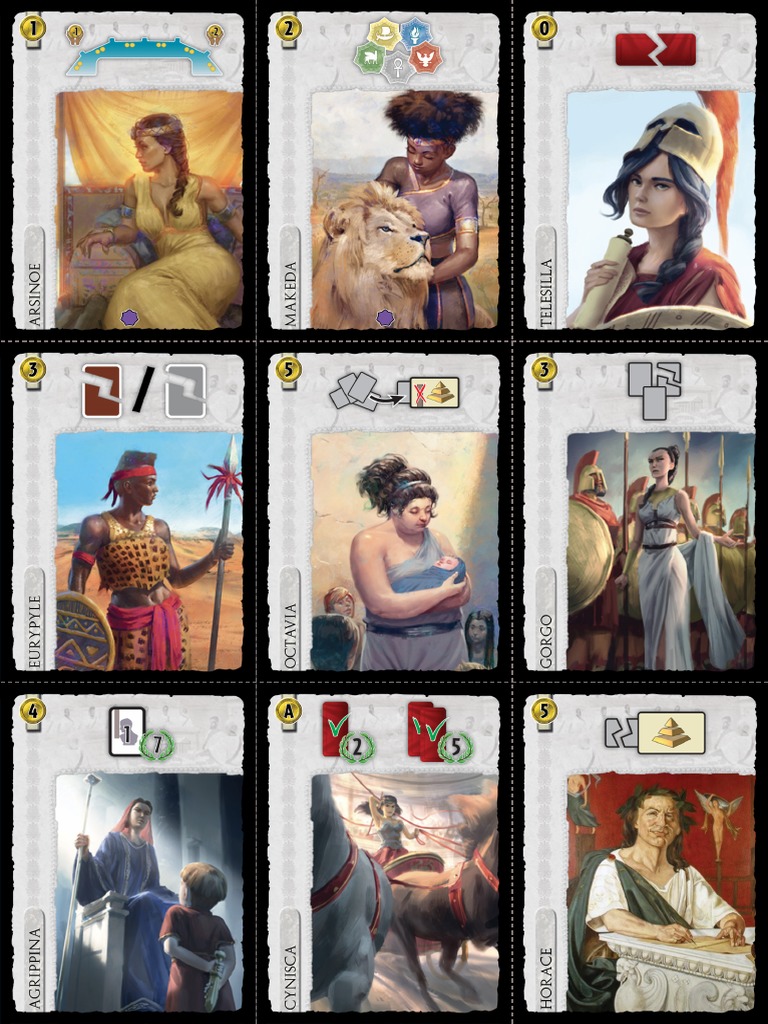 7 Wonders Duel Leaders Pantheon Card Sheet v1.0 | PDF