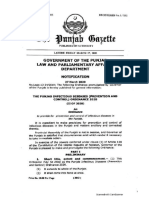 Notification of Punjab Infectious Disease Prevention and Control Ordinance 2020
