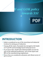 GOI and GOK Policy Towards SSI