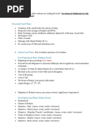 Topics From Seerah Biography - Assignment 1