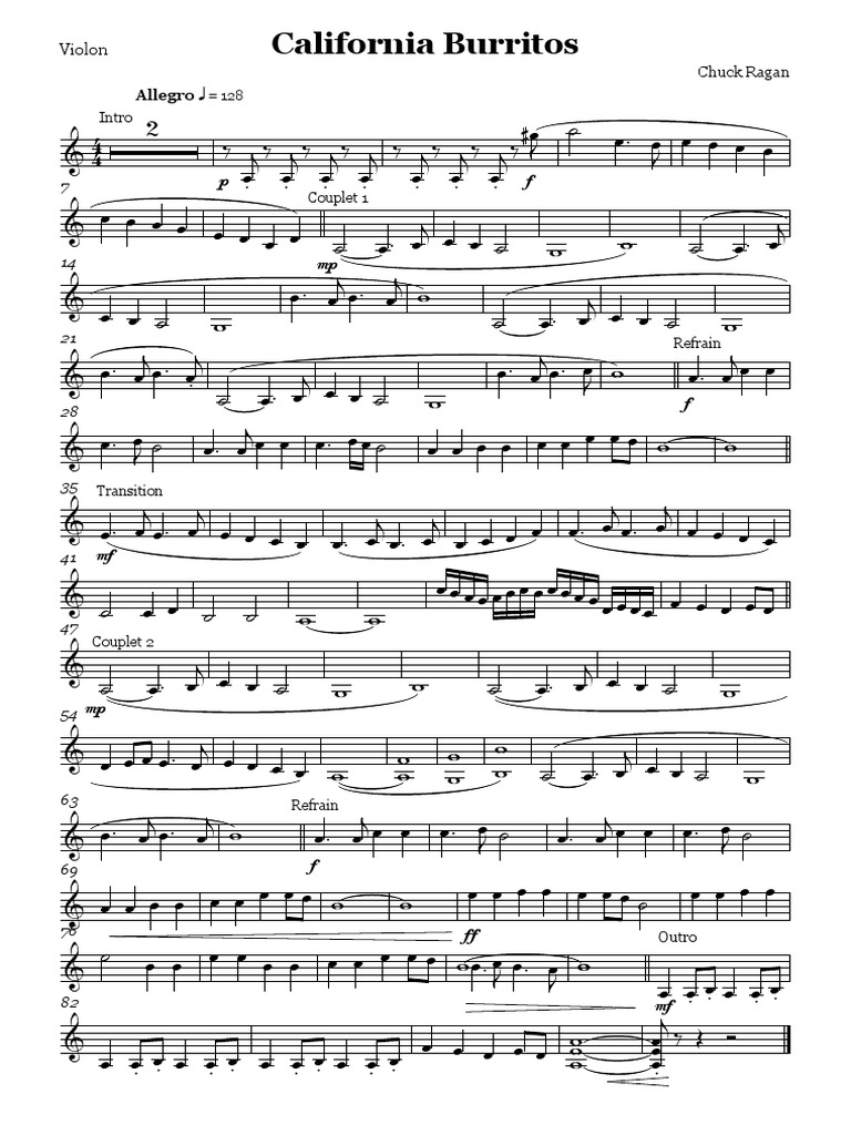 Chuck Ragan California Burritos Violon PDF PDF