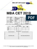 MBA CET 2019 Question Paper MAH MBA MMS DTE With Solution PDF