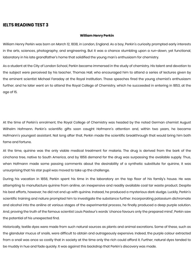 IELTS MASTER - IELTS Reading Test 3 PDF | PDF | Search For ...