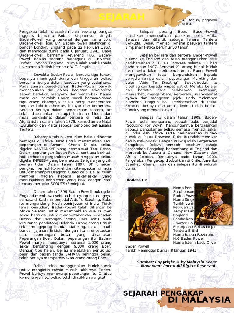 Sejarah Pengasas Pengakap