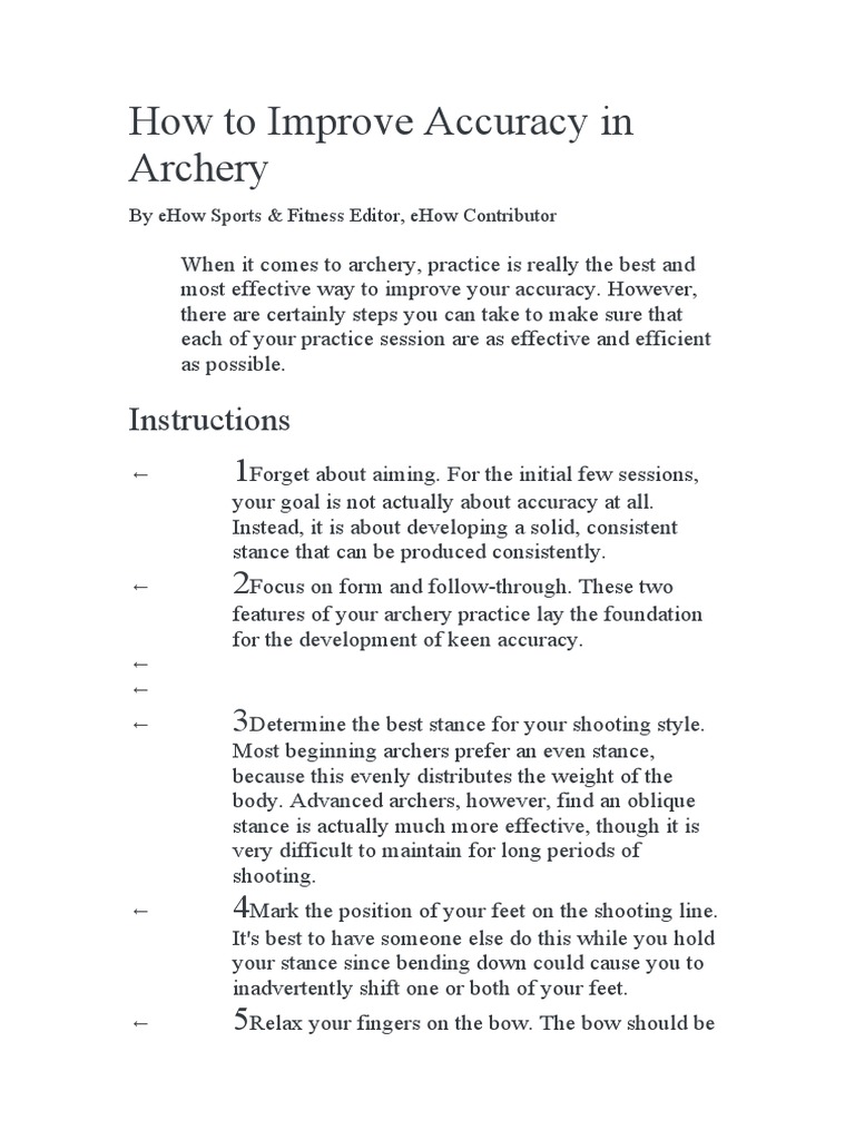 How To Improve Accuracy in Archery PDF Archery Projectiles