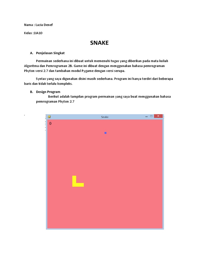 Game Ular Sederhana dengan Python | PDF
