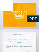 Lecture 8 - Managing Change