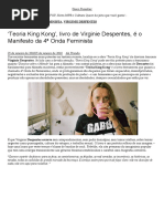 ‘Teoria King Kong’, livro de Virginie Despentes, 