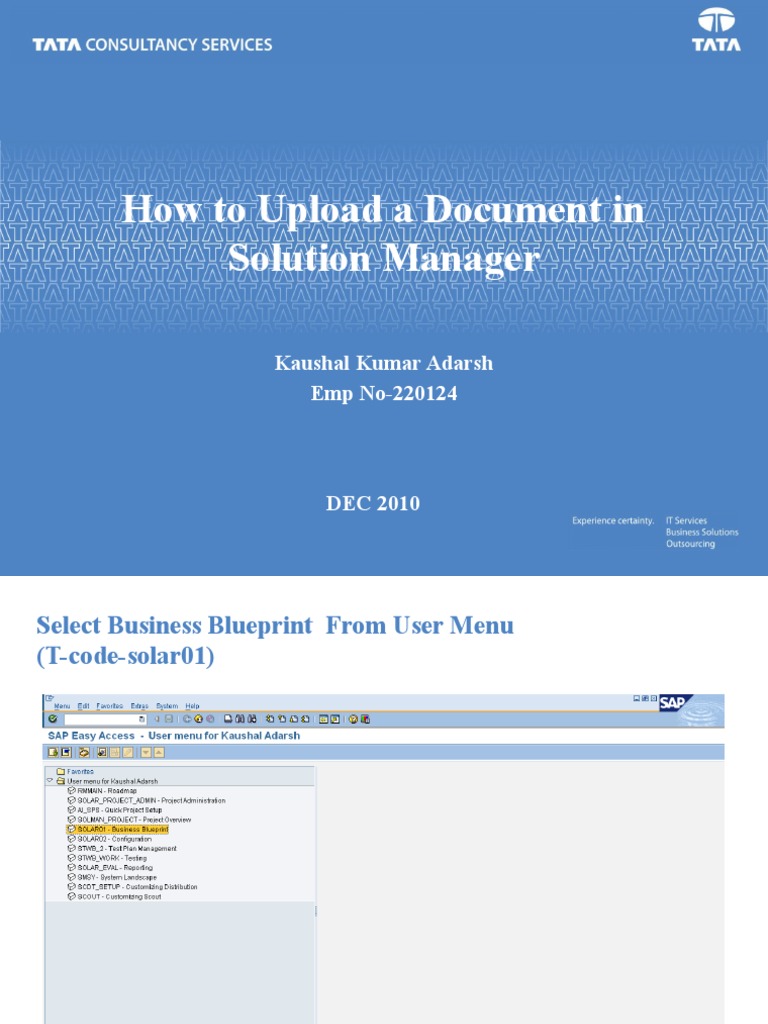 Uploading Documents in Solution Manager | PDF | Technology & Engineering