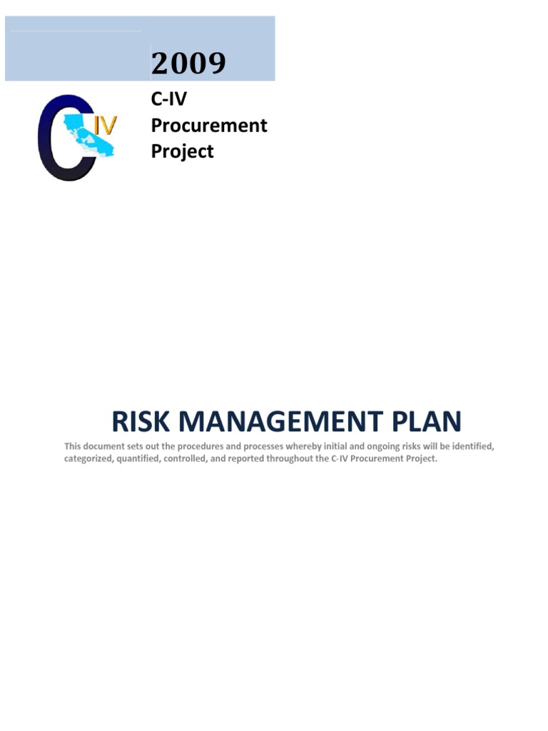 Risk Management Plan: C Iv Procurement Project | PDF | Technology ...