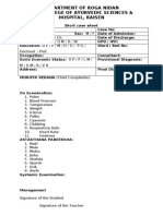 Short Case Paper For PG Scholar