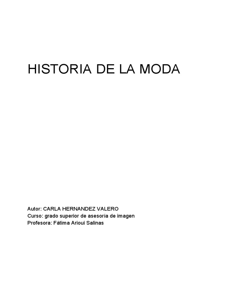 Historia De La Moda Pdf Pdf Ropa Bienes De Consumo