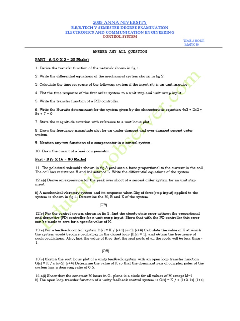 Control System Pdf Control Theory Feedback