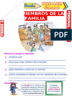 Los Miembros de La Familia para Primer Grado de Primaria