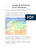 Consecuencias de La Posición Geográfica de Venezuela