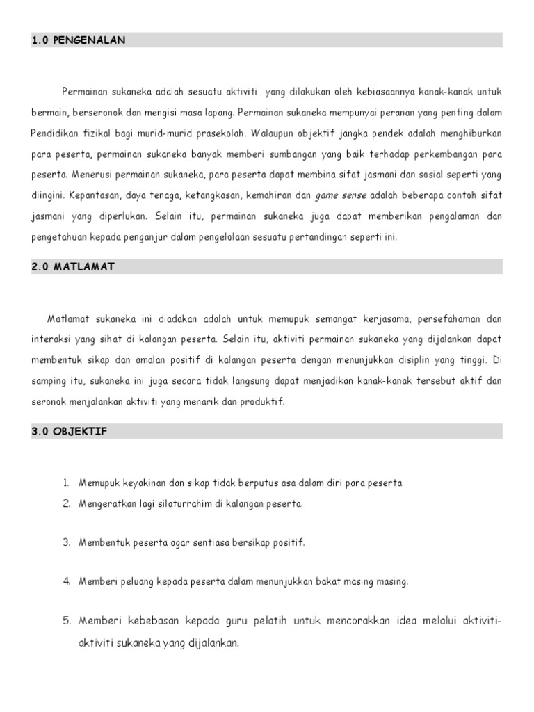 Kertas Kerja Sukaneka Prasekolah 2017 Pdf