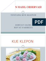 Laporan Observasi Kue Klepon