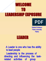 Welcome TO Leadership Exposure: B. N. Shukla