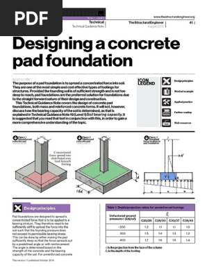 Design Of Concrete Pad Fondation Pdf