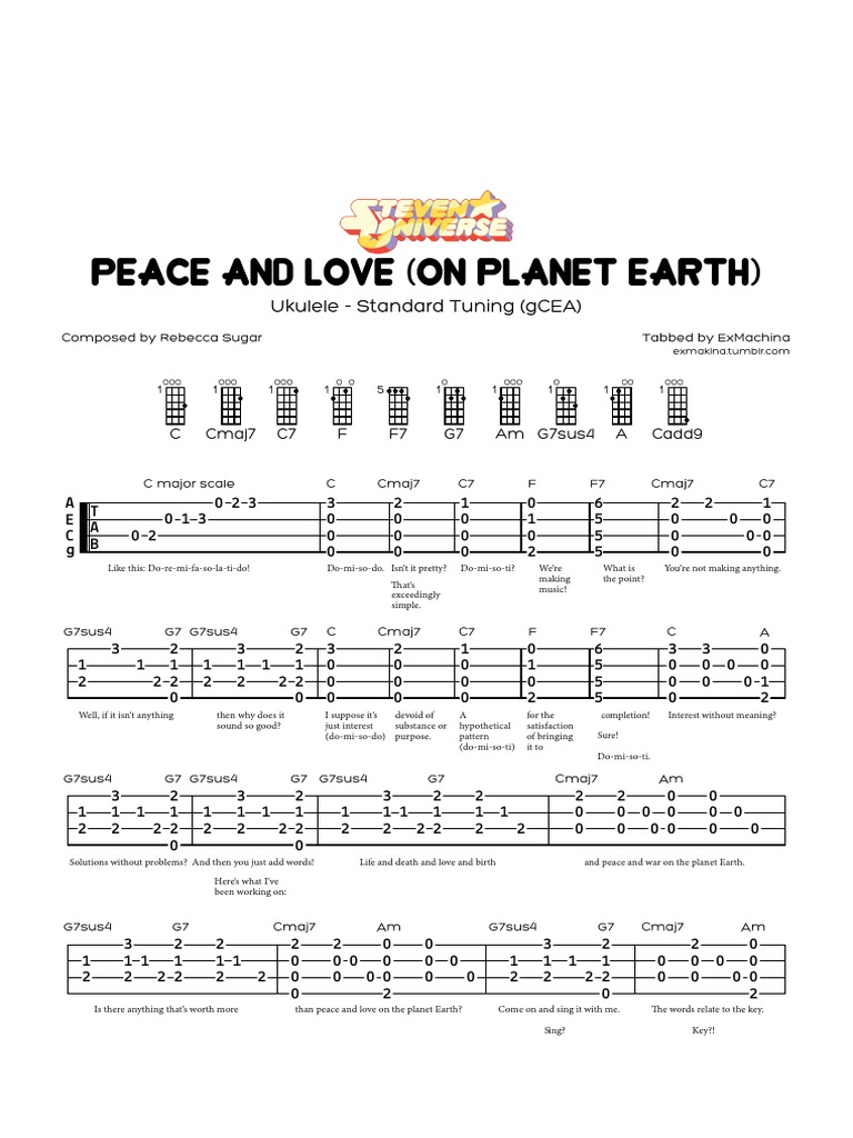 Peace and Love Ukulele Steven Universe PDF