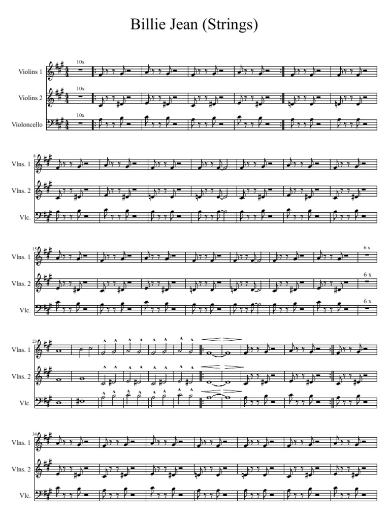 Billie Jean (Strings) 1 Orchestras Bowed Instruments