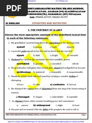 11th English Full Study Material Pdf