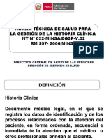 norma tecnica N°22- historia clinica diapos