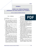 UEMOA - Relations Financieres Exterieures