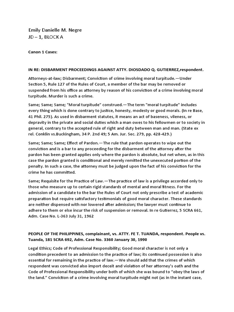 Canon 1 & 2 Cases Pineda Legal Ethics PDF Paralegal Practice Of Law