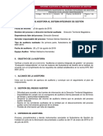 Auditoría Sistema Gestión Calidad DT Magdalena