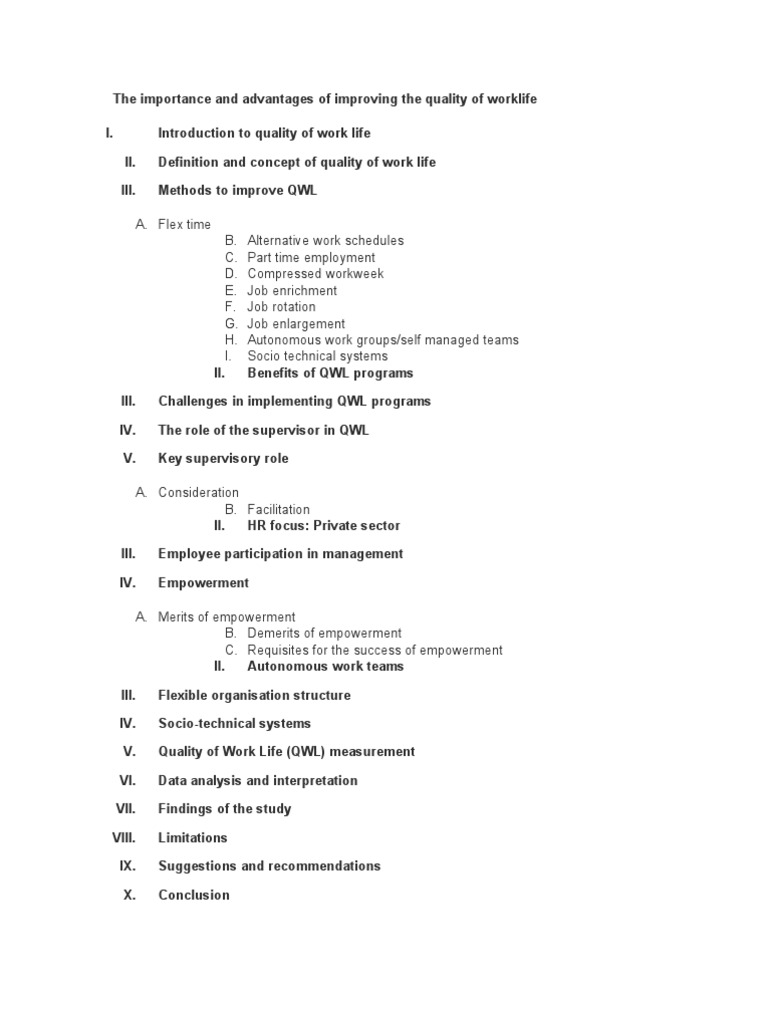 Enhancing Quality of Work Life | PDF | Empowerment | Employment