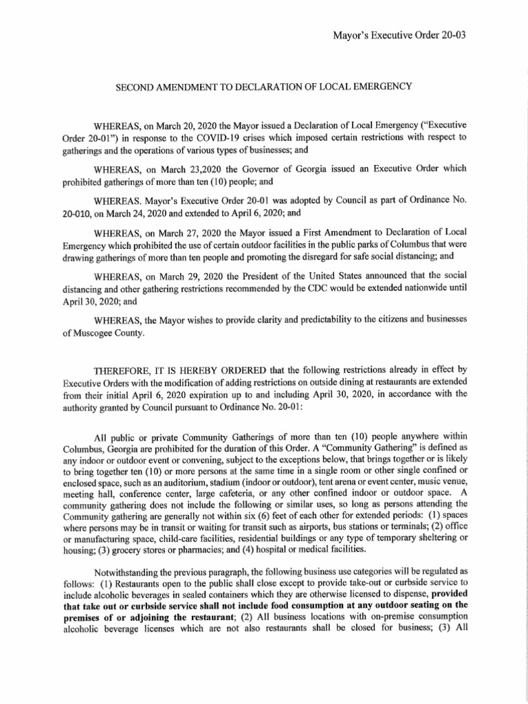 Mayor's Executive Order 2003