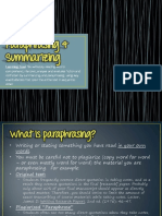 Paraphrasing & Summarizing Presentation