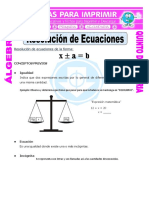 Resolucion de Ecuaciones para Quinto de Primaria PDF