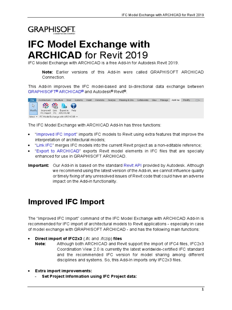 IFC Model Exchange With ARCHICAD For Revit 2019 PDF | PDF | Autodesk ...