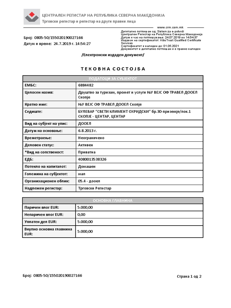 Тековна состојба PDF | PDF