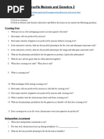 Snurfle Meiosis and Genetics 2 Worksheet