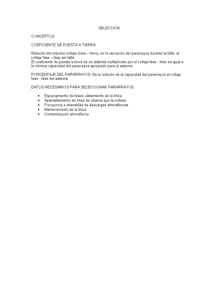 Selección de Pararrayos | PDF