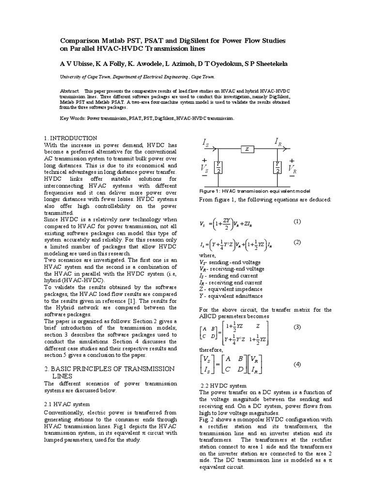 HVAC-HVDC Power Flow Study in MATLAB | PDF | Electric Power ...