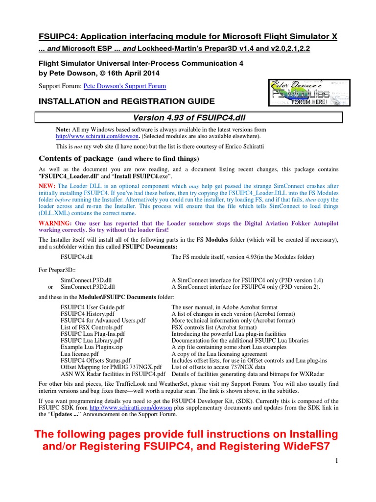 Installing and Registering FSUIPC4 PDF | PDF | Windows Registry ...