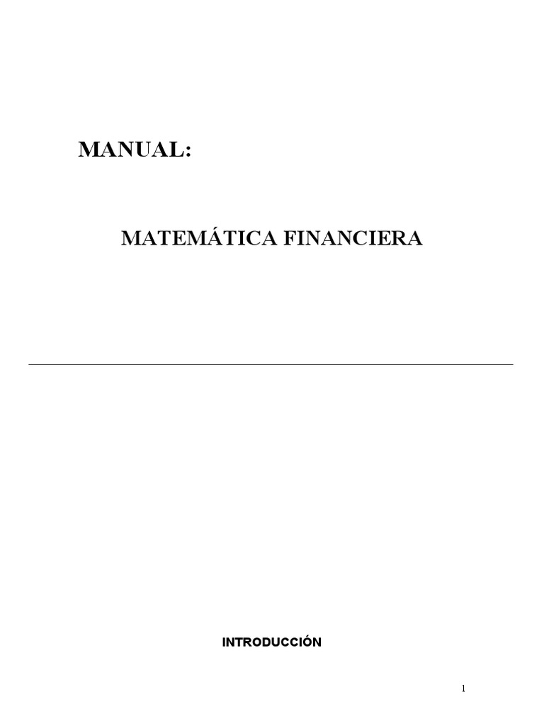 Manual de Matemática Financiera Aplicada | PDF | Interés | Capital ...