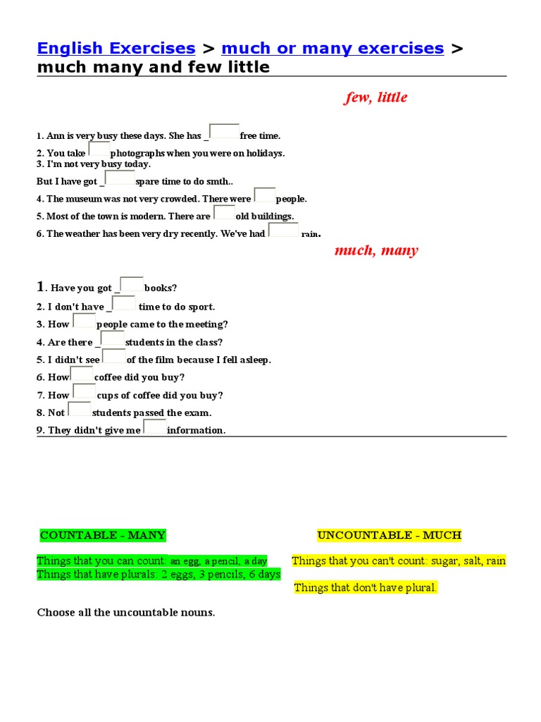 Much And Many | PDF | Scientific Classification | Languages