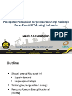 DR Ir Saleh Abdurrahman MSC - Percepatan Pencapaian Target Bauran Energi Nasional (Peran para Ahli Teknologi Indonesia) PDF