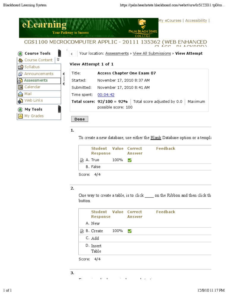 Blackboard Learning System PDF Educational Technology Teaching
