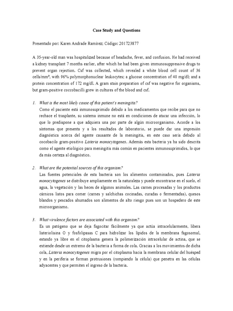 Meningitis por Listeria en Inmunosuprimidos | PDF | Microscopía ...