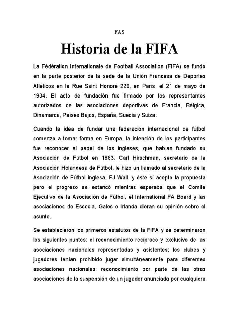 Fifa | PDF | FIFA | FIFA Copa del Mundo