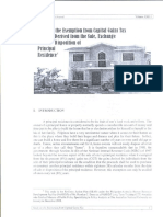 Study On The Exemption From Capital Gains Tax of Gains Derived From The Sale Exchange or Other Disposition of Principal Residence