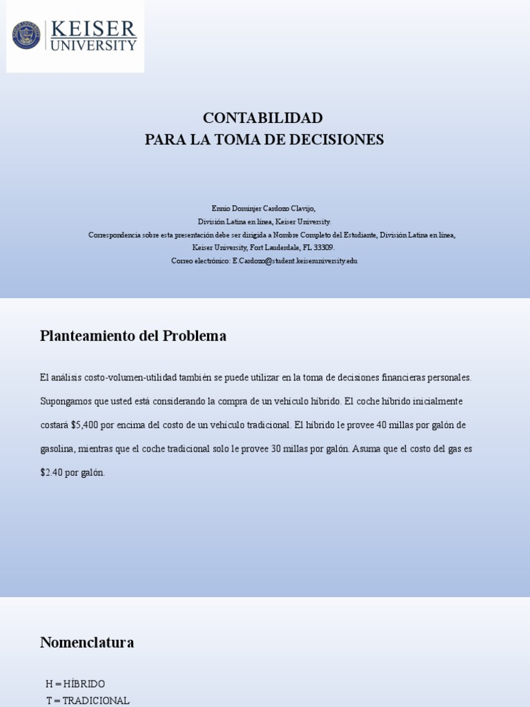 Tarea Semana 3 Contabilidad para La Toma de Decisiones | PDF | Vehículo ...